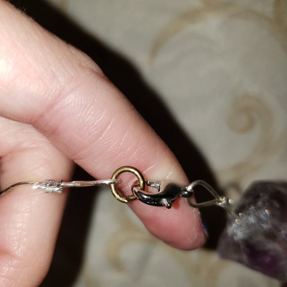 Handmade Purple Quartz Raw Rock Necklace! - Picture 4 of 9